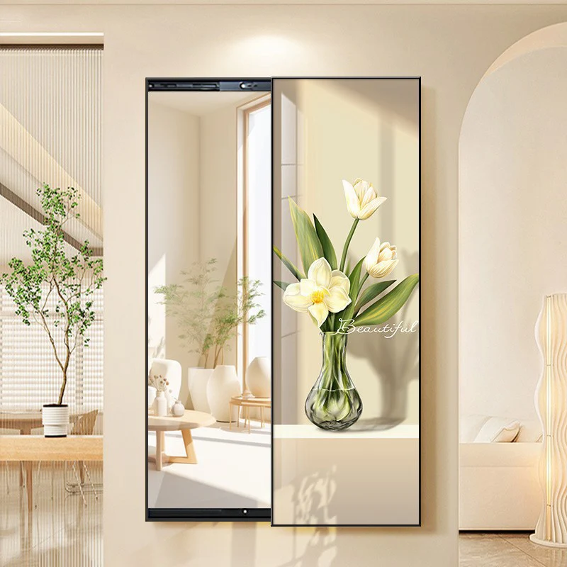 Miroir décoratif rectangulaire contemporain pleine hauteur avec cadre en polystyrène